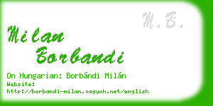 milan borbandi business card